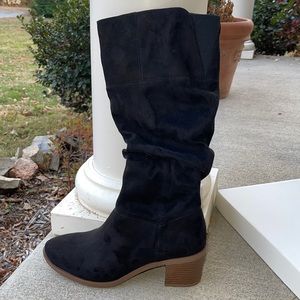 Style & Co New size 8 black slouch boots faux suede